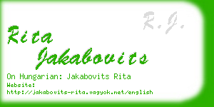 rita jakabovits business card